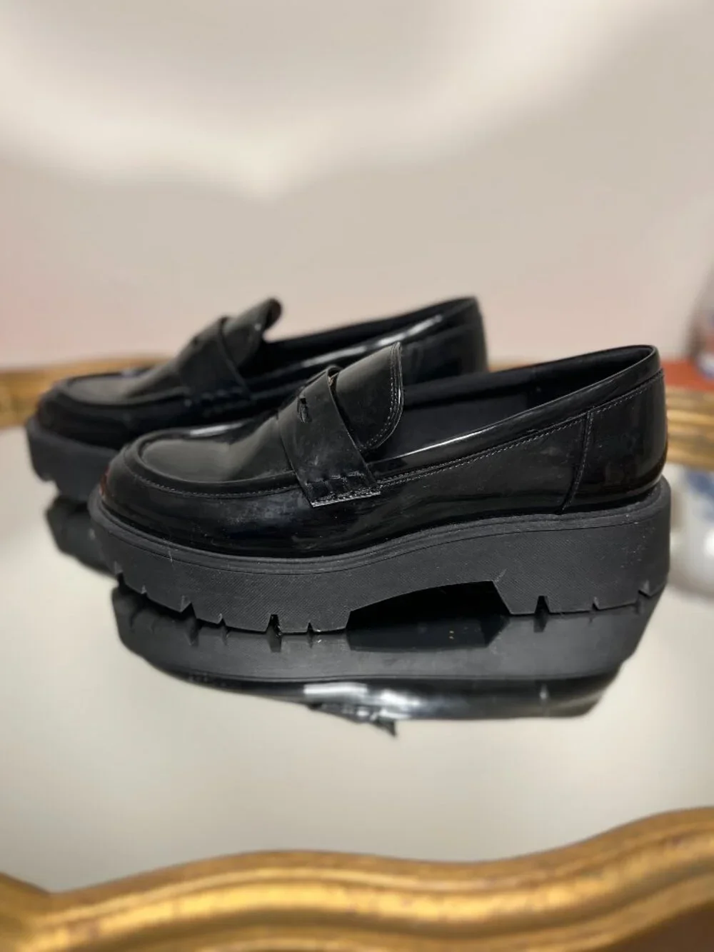ZARA Black Chunky Loafers – Size 40 (US 9.5) – Platform Lug Sole - Picture 7 of 8